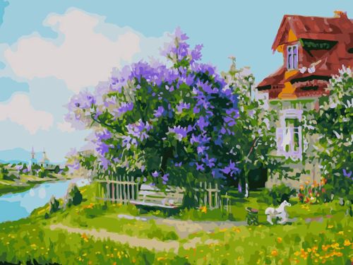 Картина по номерам Белоснежка: Дом над рекой (929-AS)